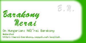 barakony merai business card